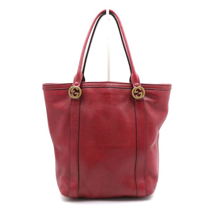 Gucci Red Leather GG Interlocking Tote Bag & Shoulder Bag 342591