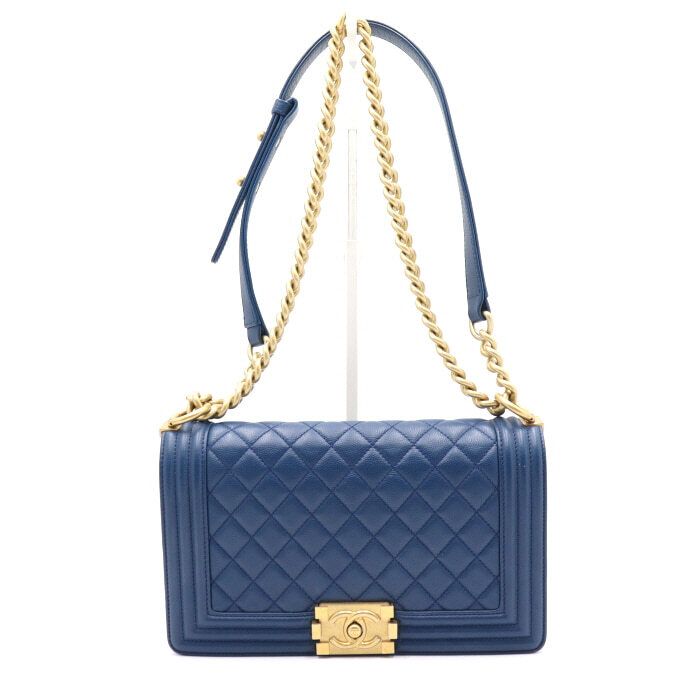 CHANEL Blue Caviar Medium Flap Shoulder Bag A67086