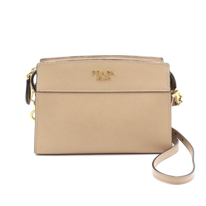 Prada Square Shoulder Bag with Gold Logo Saffiano Calfskin aa43748