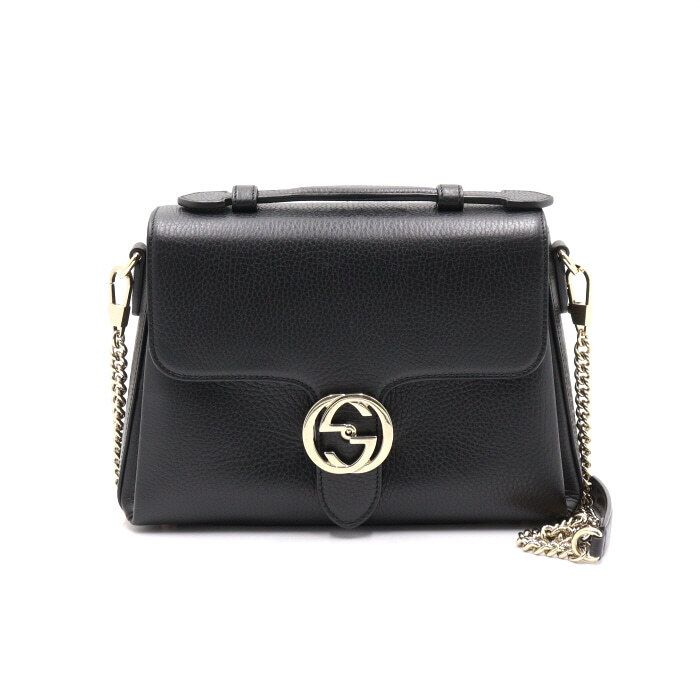 Gucci Interlocking Flap Tote Bag with Gold Chain Shoulder Bag 510302