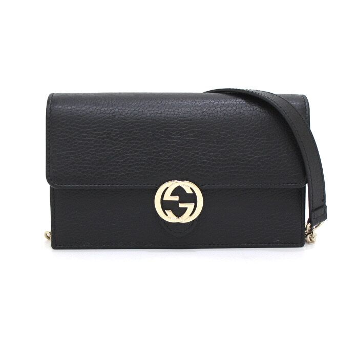 Gucci Interlocking Flap Gold Chain Shoulder Crossbody Bag aa43611