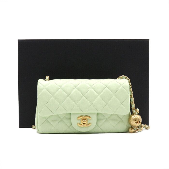 CHANEL Mini Lambskin Golden Ball Chain Flap Shoulder Bag AS1787 aa43643