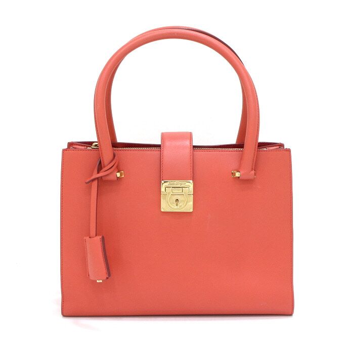Salvatore Ferragamo Coral Pink Leather Juliet Tote Bag 21 D658