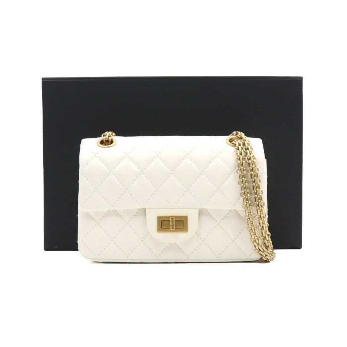 CHANEL White Vintage Mini Calfskin Shoulder/Crossbody Bag AS0874