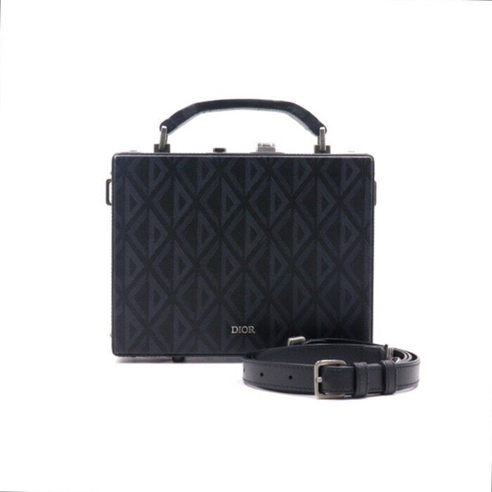 Dior Diamond CD Canvas LOCK Case Trunk Tote Shoulder Crossbody Bag aa33031