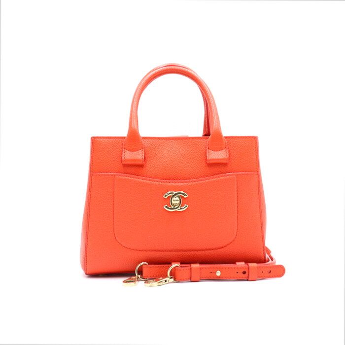 CHANEL Mini Tote Bag with Calfskin and Gold CC Detailing aa25399