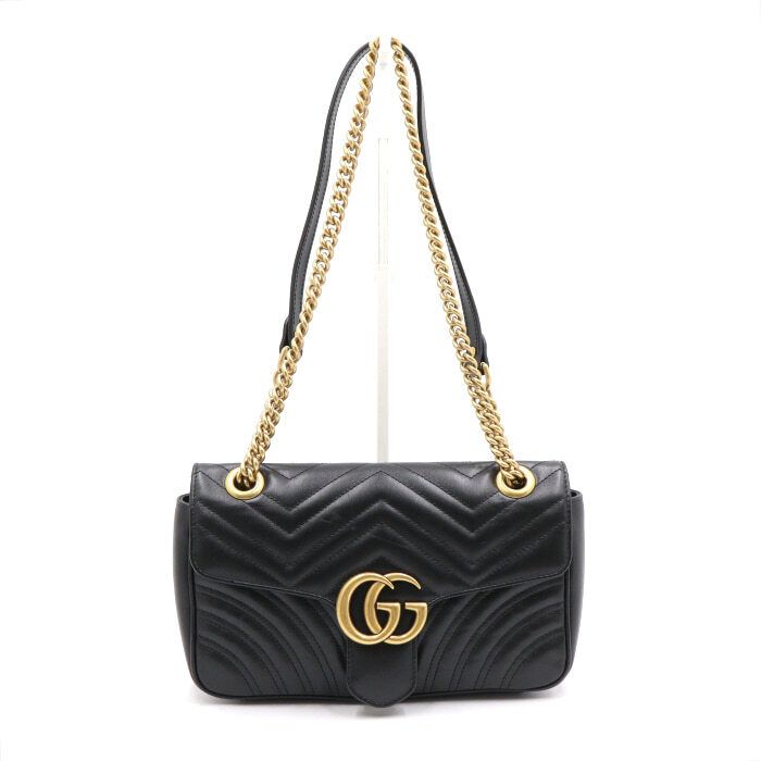 Gucci Black Matelass Chevron Chain Shoulder Bag aa45573