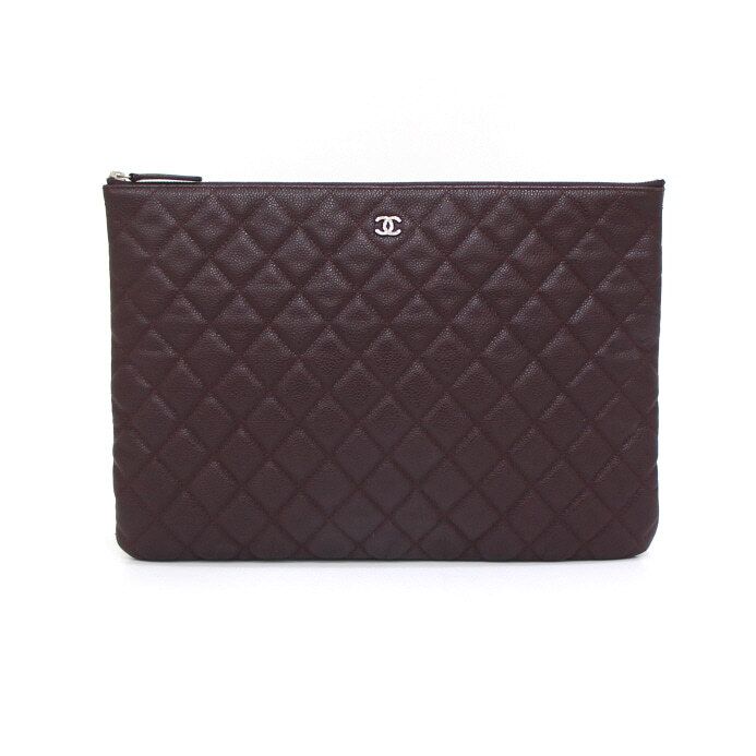 CHANEL Classic Large Clutch Bag Burgundy A82552