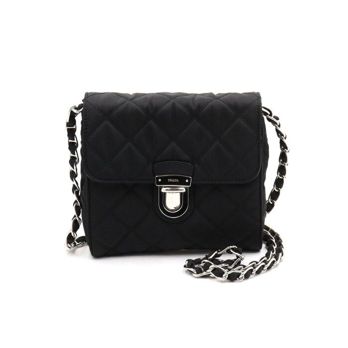 Prada Quilted Pochette Mini Lock Shoulder Bag Crossbody AA46094