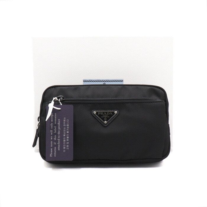 Prada Black Nylon Unisex Belt Bag Crossbody aa48020 2VL977