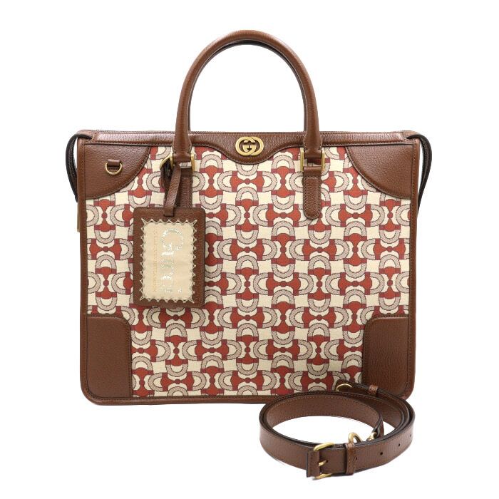 Gucci Interlocking Jacquard Horsebit Unisex Briefcase Tote Bag Shoulder Bag aa46493