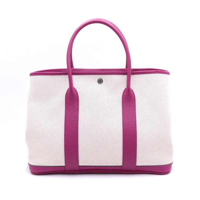 Hermes Canvas Leather Tote Bag Garden Party 36 AA42735