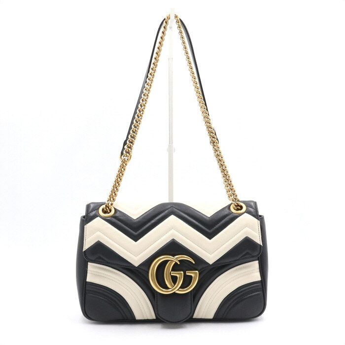 Gucci Chevron Chain Shoulder Bag with Antique Gold Tone Metal Detail aa45870