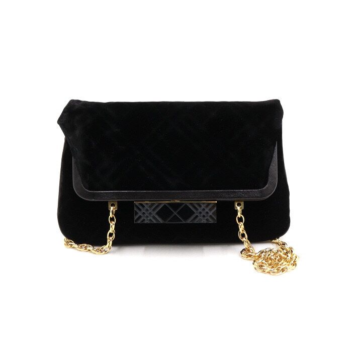 Burberry Black Velvet Kiss Lock Women's Crossbody Bag AA45931