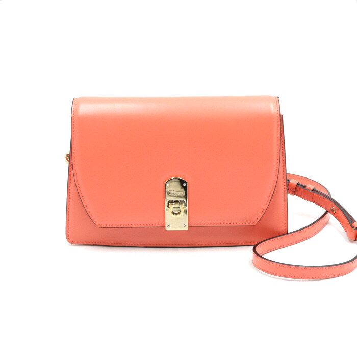 Salvatore Ferragamo Coral Leather Box Mini Shoulder & Crossbody Bag 22 E006 AA47538