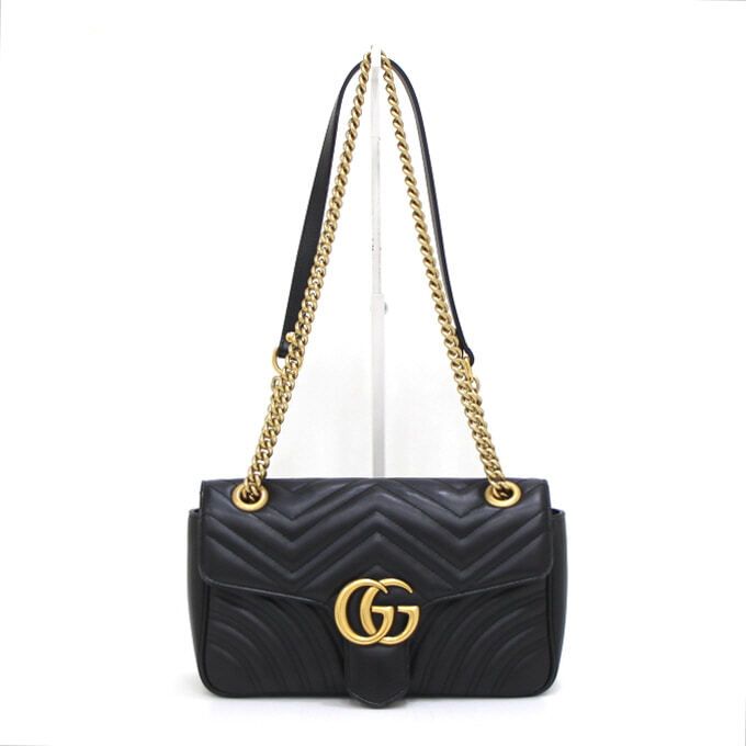 Gucci Black Matelass Chevron Chain Shoulder Bag AA45774