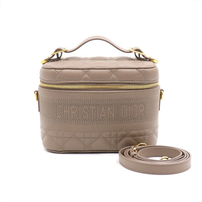 Dior Brown Kanaju Travel Vanity Small Case Tote Bag Shoulder Crossbody aa44614 S5488UNTR