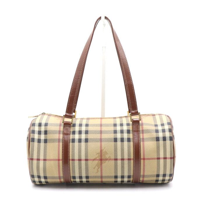 Burberry Classic Check PVC Cylinder Tote Bag AA41182