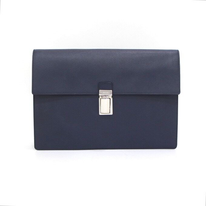 Prada Navy Saffiano Business Men's Clutch Bag VR089M aa44612