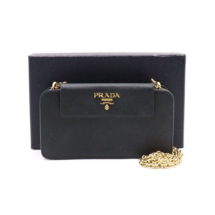 Prada Mini Saffiano Crossbody Bag with Gold Chain aa44589