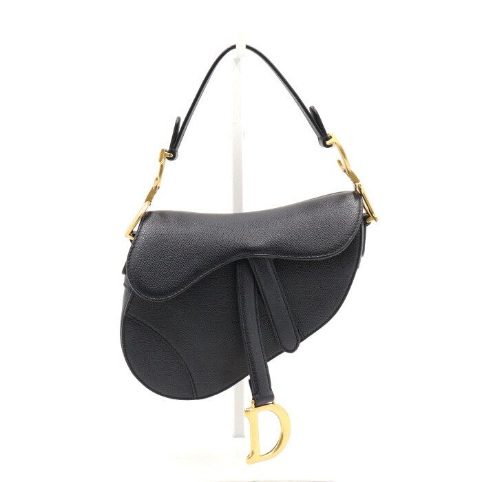 Dior Black Grain Calfskin Mini Saddle Tote Bag M0447CBAA