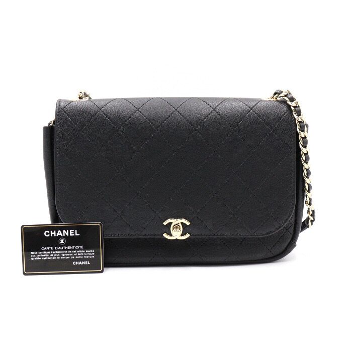 CHANEL Black Small Gold CC Day Flap Chain Shoulder/Crossbody Bag AA41892