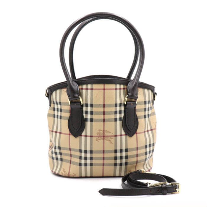 Burberry Check Canvas Tote Bag with Shoulder Strap 3853771
