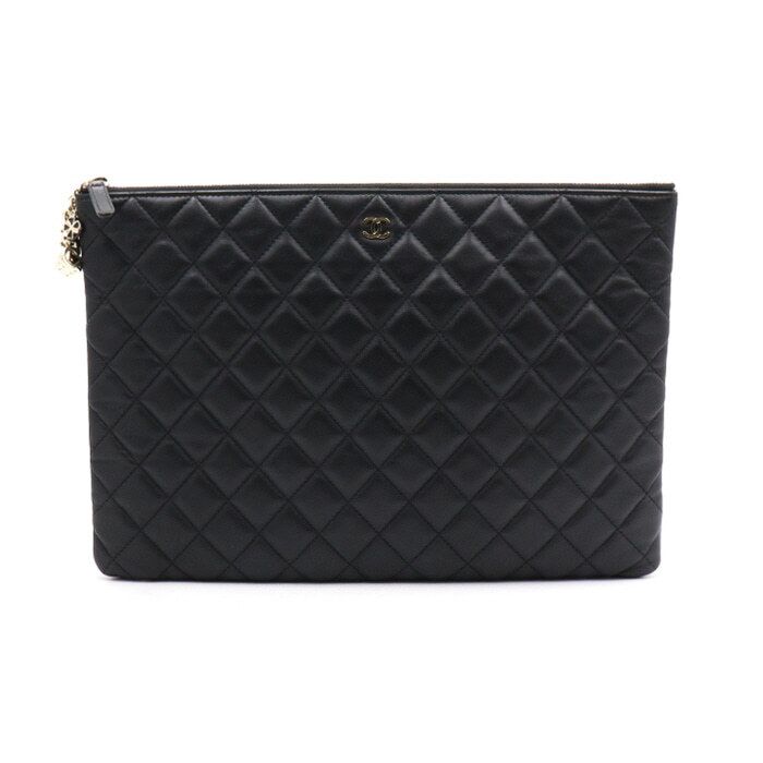 CHANEL Classic Large Crystal Embellished Clutch Bag in Black A82552 aa47171