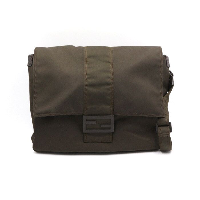 Fendi FF Khaki Basket Large Men's Messenger Tote Shoulder Crossbody Bag aa45619