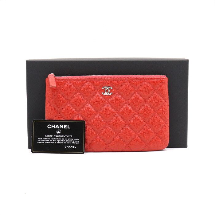 CHANEL Classic Red Caviar CC Small Pouch Bag AP1071 aa45289