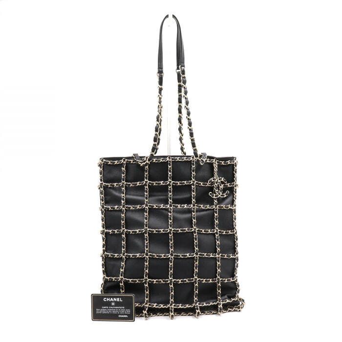 CHANEL Lambskin Chain Shopping Shoulder Bag AS1383