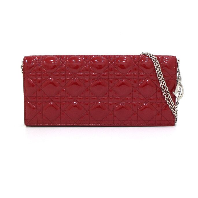 Dior Red Patent Canage Long Evening Clutch Bag with Chain Strap VRK411923 aa41722