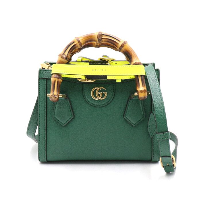 Gucci Green Diana Bamboo Mini Tote Shoulder Bag AA41234