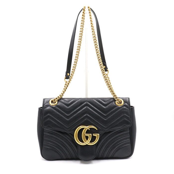 Gucci Chevron Gold Chain Shoulder Bag AA45140 by Matelasse