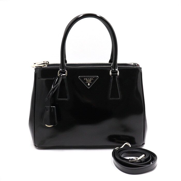 Prada Galleria Tote Bag Black Glossy B2863N aa47022