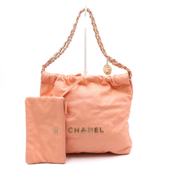CHANEL Small Pink Caviar Gold Chain Bag aa41019