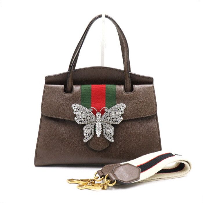 Gucci Crystal Butterfly Top Handle Flap Tote Bag Crossbody AA46600