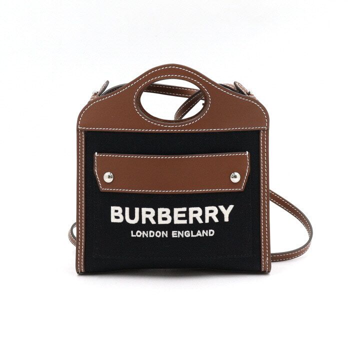 Burberry Black Canvas Leather Micro Pocket Tote Shoulder Crossbag AA45107 - 8055187