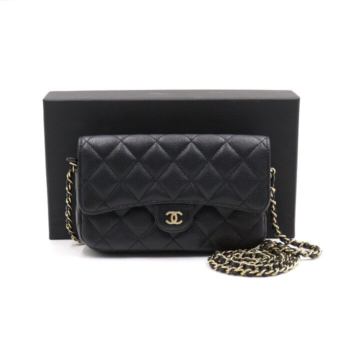 CHANEL Caviar Classic Chain Flap Phone Holder Crossbody Bag AP2096 aa44858