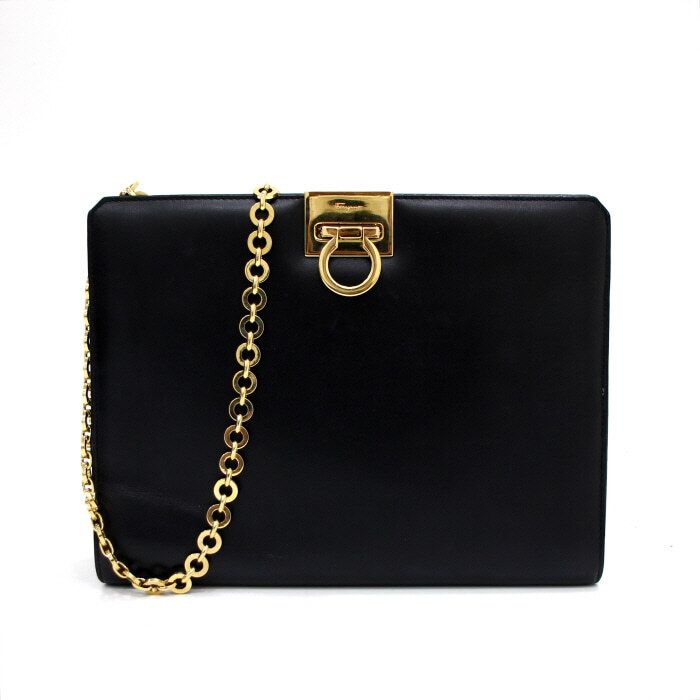 Salvatore Ferragamo Gold Chain Shoulder Bag with Crossbody Option 21 8753