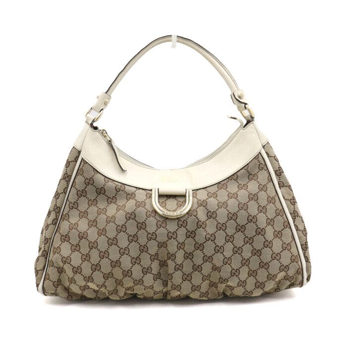 Gucci Canvas D-Ring Hobo Tote Bag Shoulder Bag 189833