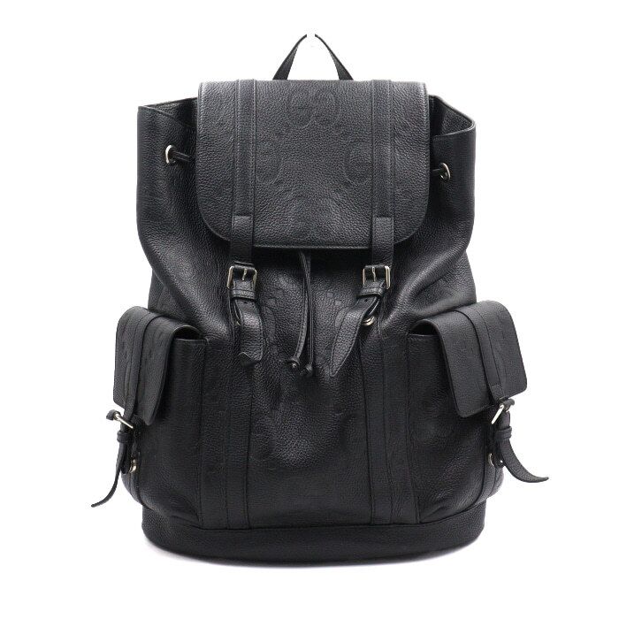 Gucci Jumbo GG Men's Backpack - Black Leather 625770