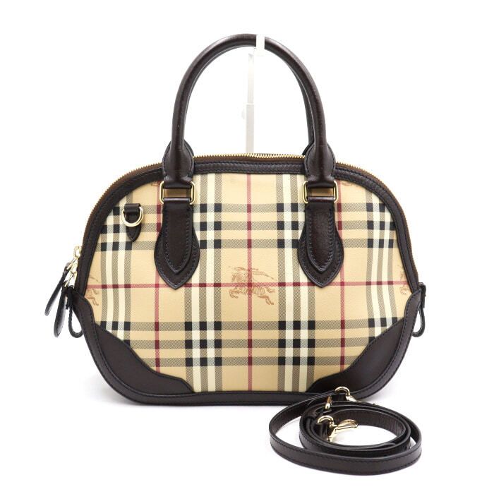 Burberry Check Orchard Small Bowling Tote Bag Shoulder Bag 3856900