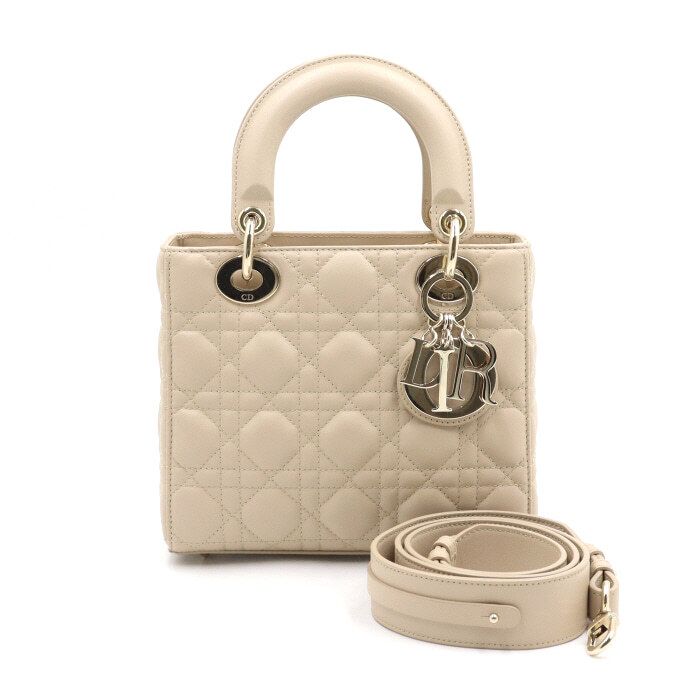 Dior Powder Beige Lady My ABC Small Tote Bag with Shoulder Strap AA49574