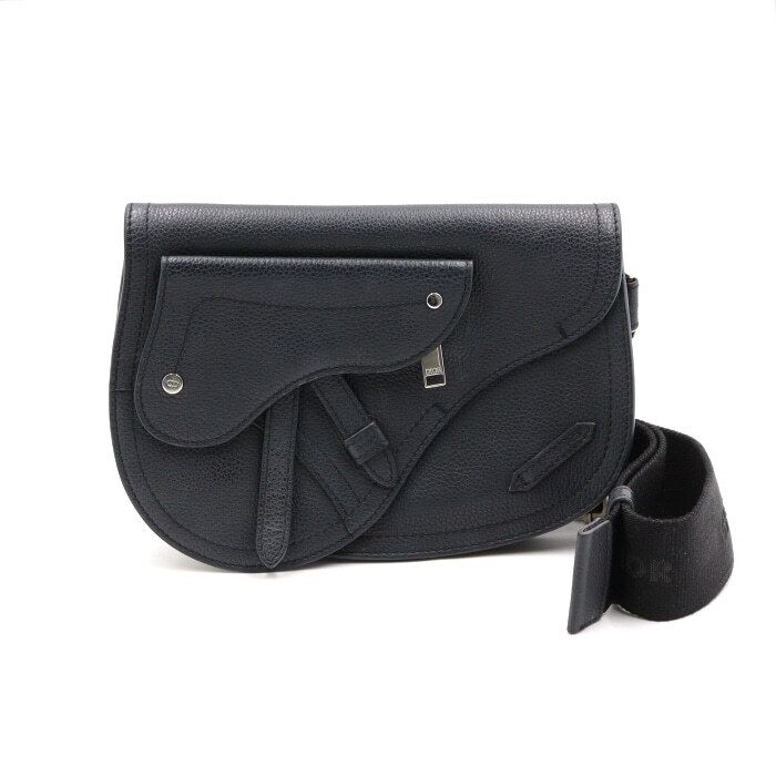 Dior Men's Black Grain Calfskin Saddle Crossbody Bag 1ADPO095YMJ