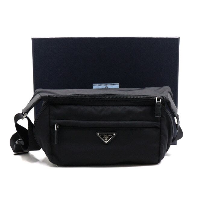 Prada Black Nylon Biker Medium Crossbody Bag 2VH994