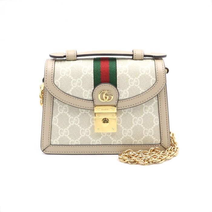 Gucci GG Mini Ophidia GG Gold Chain Shoulder Bag and Crossbody Bag 696180