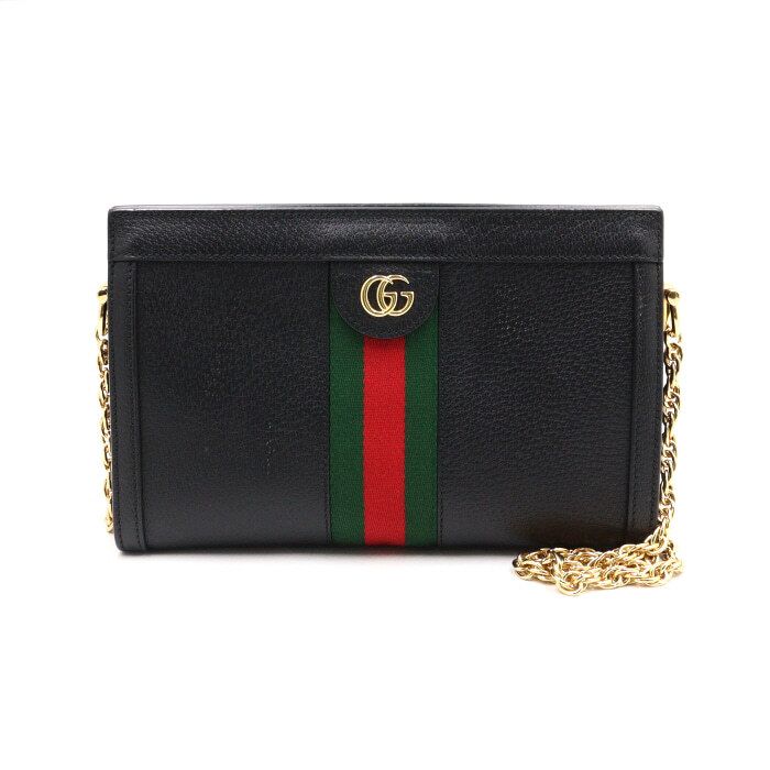Gucci Black Leather Ophidia Chain Shoulder & Crossbody Bag 503877