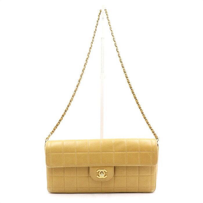 CHANEL Chocolate Bar Baguette Bag with Gold Chain Shoulder Bag A15316 AA48838