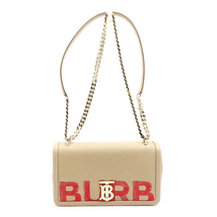 Burberry Brown Canvas Leather TB Logo Rolla Bag Small Chain Shoulder Bag Crossbody aa48433